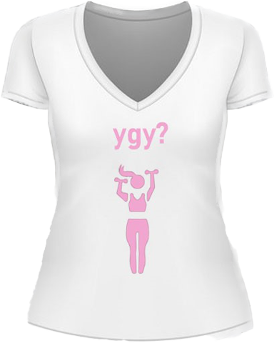 Women's Pink and White YGY Shirt