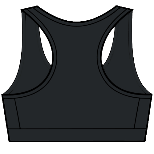 Black and Orange Women's Sports Bra