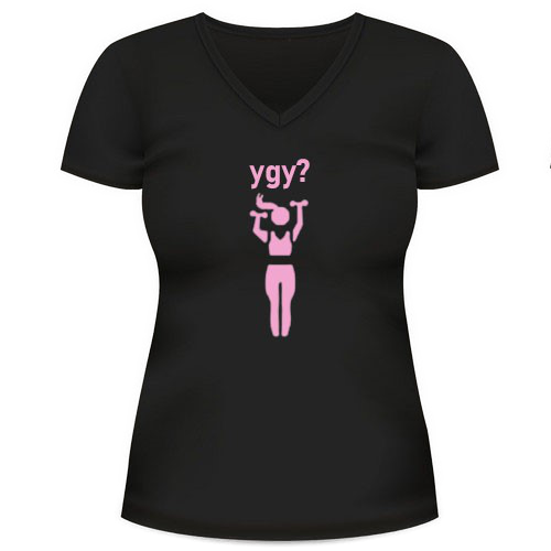 Women's Pink and Black YGY Shirt