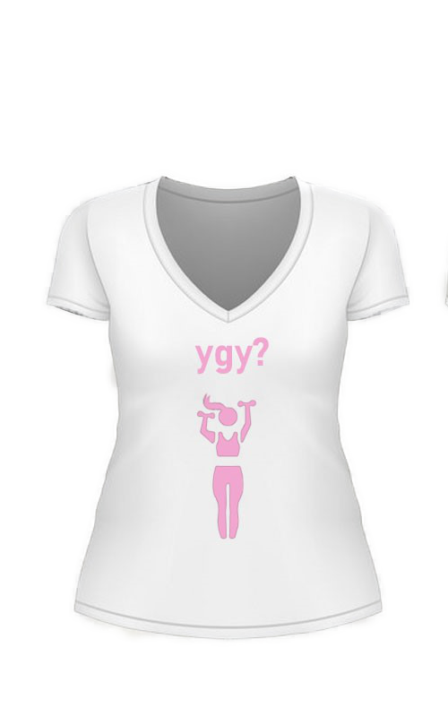 Women's Pink and White YGY Shirt