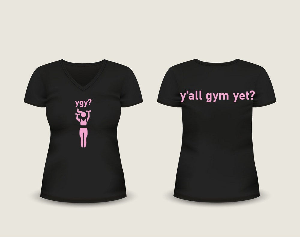 Women's Pink and Black YGY Shirt