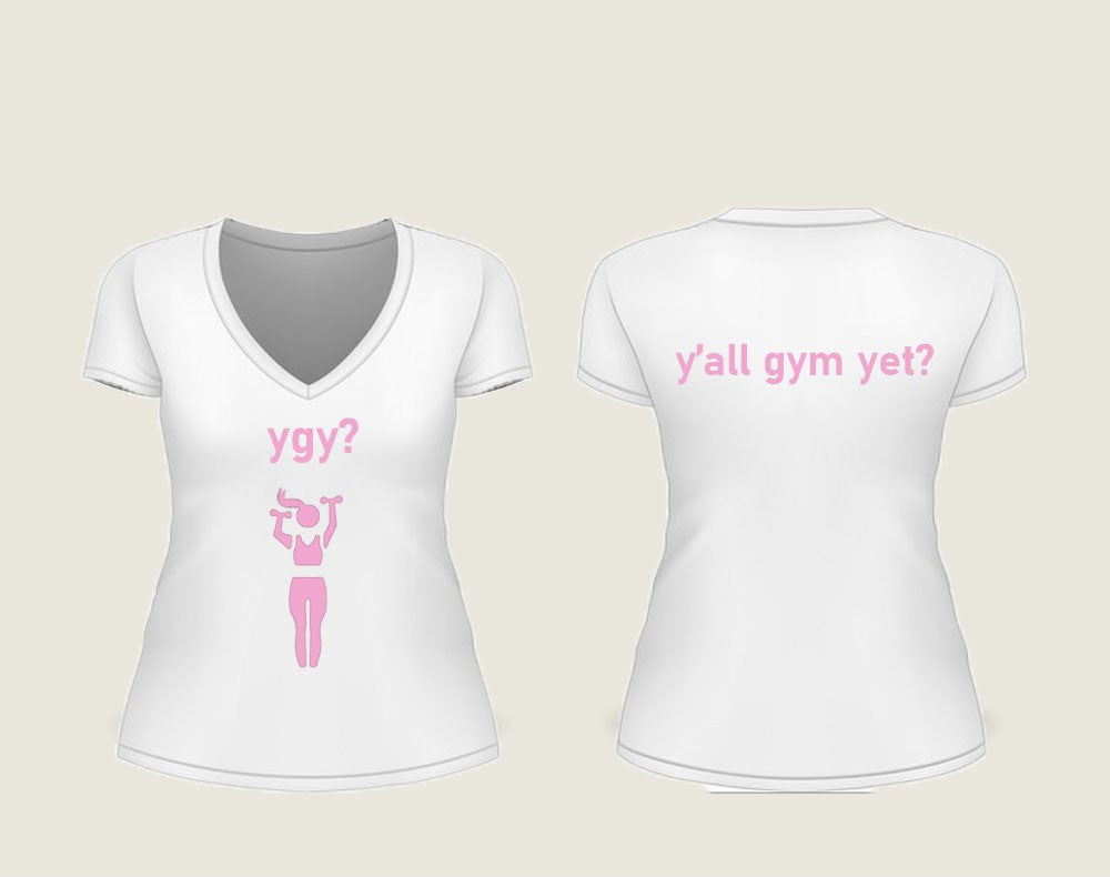 Women's Pink and White YGY Shirt